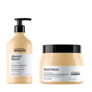 סט שמפו ומסכה אבסולוט ריפר לשיקום שיער יבש מאוד לוריאל