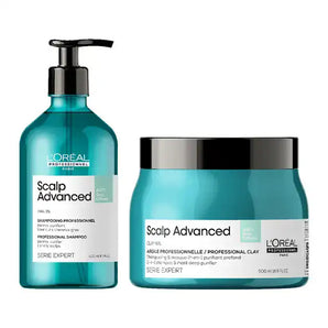 סט שמפו ומסכה למניעת קרקפת שומנית סקאלפ אדוונסד לוריאל