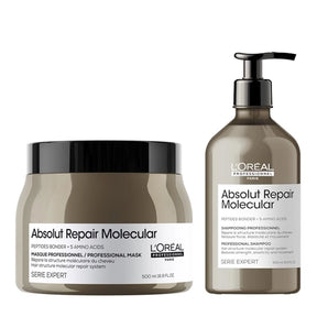 סט שמפו ומסכה לשיקום שיער מיידי אבסולוט ריפר מולקולר לוריאל